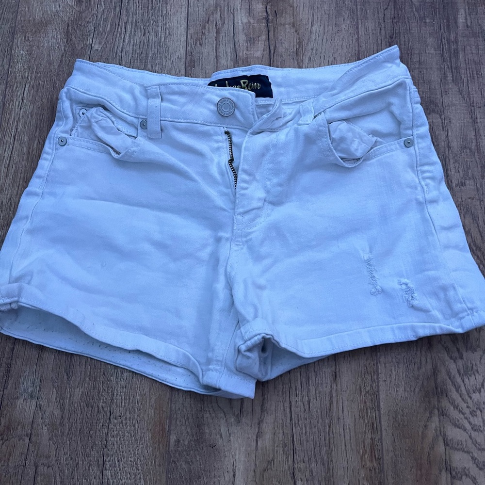 White jean shorts